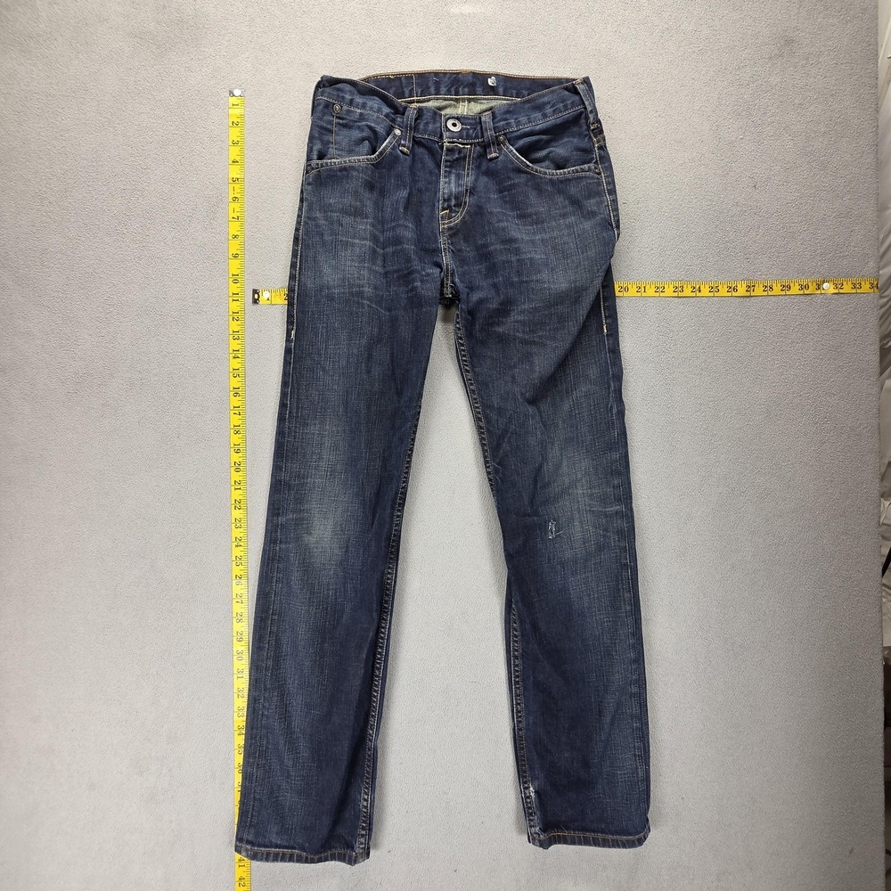 Vintage Levis 504 Jeans Mens 28x32 Blue Straight Engineered Dark Wash Honeycomb